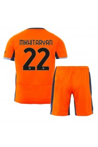 Fotbalové Dres Inter Milan Henrikh Mkhitaryan #22 Dětské Třetí Oblečení 2023-24 Krátký Rukáv (+ trenýrky)